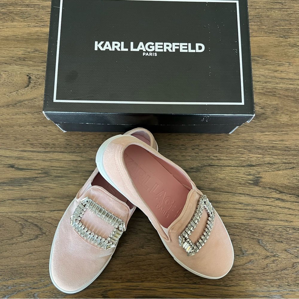 Karl Lagerfeld Ermine Embellished Leather Sneaker